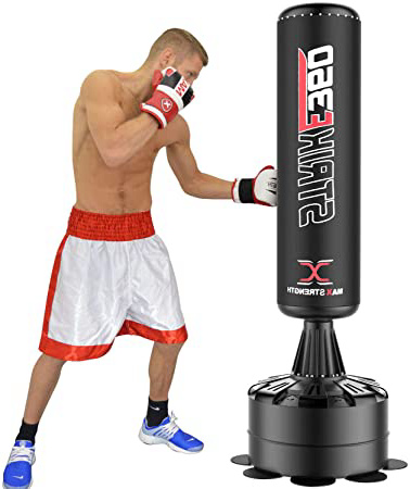 Saco de boxeo de pie, resistente, 175 cm, para boxeo, artes marciales mixtas, kickboxing, de MAXSTRENGTH