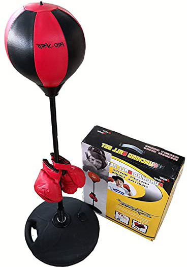 Calma Dragon Punching Ball, Saco de Boxeo de pie, Bola de Velocidad, Set de Boxeo para Niños Boxeo Pelota, Color Rojo