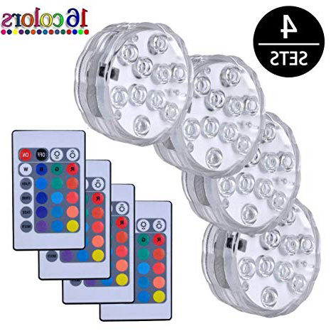 Luces Sumergibles,4PCS Piscina Luz LED Impermeable,Control Remoto Bajo El Agua Luz para Decoración Acuario,Estanque,Bodas,Fiesta Jardín Etc,Decoloración Colorida,Luces Decorativas