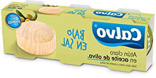 Calvo Atun Claro en Aceite de Oliva, Bajo en Sal - Pack de 3 x 80 g - Total: 240 g