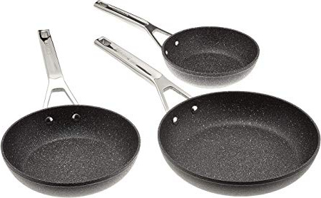 Monix Mineral Lote de Sartenes, Aluminio Forjado con Antiadhrente Quantanium Reforzado con partículas de Titanio y sin PFOA, Gris, 18-22-26
