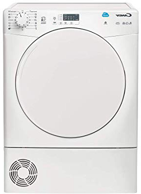 Candy CS C8LF-S - Secadora de condensación 8Kgs, 15 programas, NFC, puerta XXL, display LED, certificado Woolmark, , clase BC, color blanco