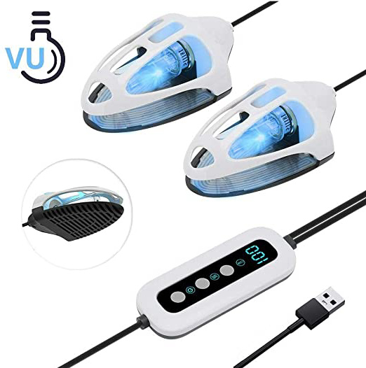Luxvista USB Ultravioleta Ozone Zapatos Secador Eléctrico portátil UV Esterilizador de olores Desodorante Deshumidificación calzado Secador Calentador 5v 10w para coche, gabinete del zapato,tocador
