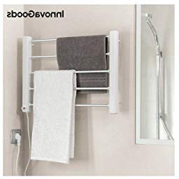 InnovaGoods Toallero Eléctrico de Pared, Aluminio y ABS, Blanco/Gris, 60x43x4 cm