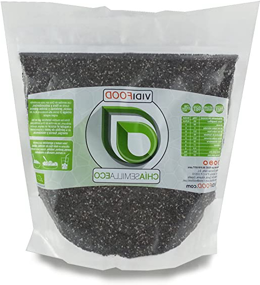 Semillas de Chía ECO Naturales - 1 kg - Certificado Ecológico - Alta Calidad - Fuente Rica de Omega-3, Fibra y Proteínas - Completamente Natural, Sin Toxinas - Adecuado para Veganos.