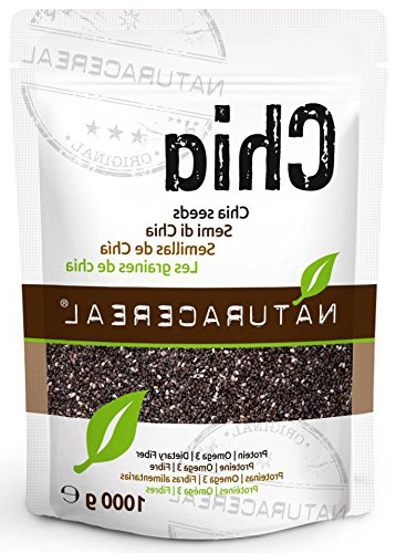 NATURACEREAL Semillas de Chia Calidad Premium 1.000g - | Chia significa FUERZA en el idioma Maya | Alto contenido de Fibras | Proteinas | Ácidos grasos Omega-3 | Antioxidantes | Vegano | Sin Gluten |