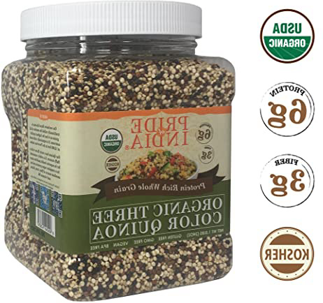 Pride Of India orgánica Tres proteína Colors Quinoa grano entero Rico, 1,5 libra (24 oz) tarro