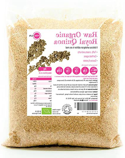 PINK SUN Quinua Real Blanca Orgánica 3kg Semillas de Quinoa Bio a Granel Sin Gluten - Organic Royal Quinoa White Bulk Buy