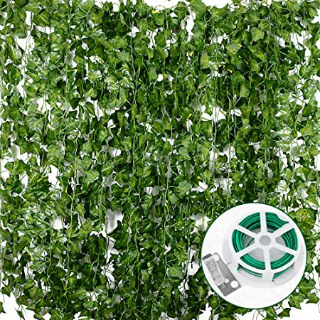 Plantas Hiedra Artificial (24pcs*2m) Decoración,