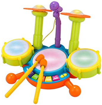 BOBORA Tambor Infantil Set de Batería Instrumentos Musicales Juguete Musical Educativo Electrónico para Niños Bebé
