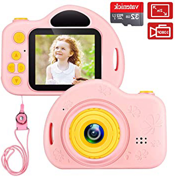 vatenick Cámara Digital para Niños Juguete para Niños Regalos Cámara De Vídeo A Prueba De Choques Pantalla HD de 2 Pulgadas 1080P Regalos Tarjeta TF de 32GB Regalos para Niños y Niñas de 3 a 12 Años.