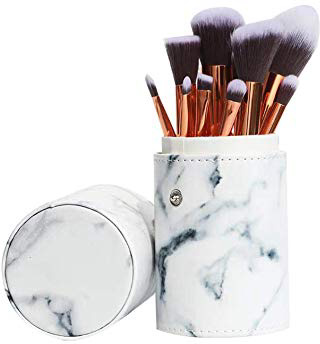 Set de brochas de maquillaje profesional Ruesious 10 piezas Pinceles de maquillaje Set Premium Synthetic Foundation Brush Blending Face Powder Blush Concealers Kit de pinceles