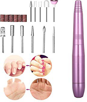 Lima de uñas eléctrica,Taladro para Uñas Acrilico,Kit de Manicura Eléctrico,11 en 1 fresa eléctrica para uñas,manicura,pedicura,kit de pulido,juego para remover gel acrílico