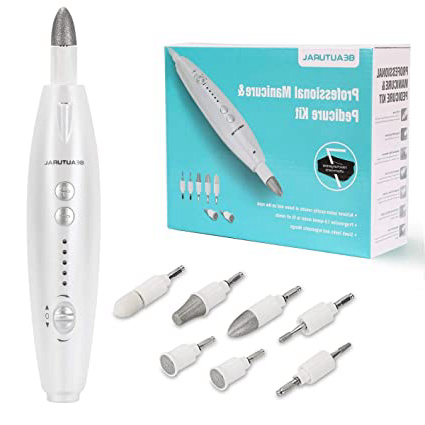 BEAUTURAL Kit de Manicura y Pedicura Eléctrico Profesional, Potente Lima Manicura Pulidora para Uñas con 7 Piezas Accesorios, Sistema de pulido para las uñas, Enchufado con cables
