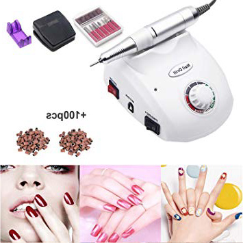 Torno para Uñas Profesional Pulidor Eléctrico de Uñas Manicura Pedicura Pulidor de Uñas (Blanco)
