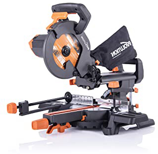 Evolution Power Tools R210SMS+ Ingletadora deslizante multimaterial de 210 mm, con paquete Plus, 230 V