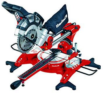 Einhell 4300835 TC-SM 2131 Dual - Ingletadora telescópica, 1500W-1800 W, inserto de mesa con escala, bolsa colectora, 5000 rpm, 230 V
