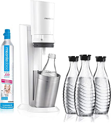 sodastream Crystal 2.0 - Pulverizador de Agua (Incluye 3 Botellas de Cristal), Color Blanco