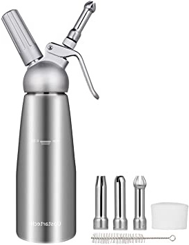 upstartech Sifón de Aluminio dispensador de Crema Batida y Mousse de sifón para Catering para Espumas y Nata 500ml by