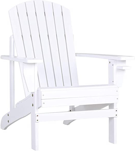Outsunny Adirondack Silla para Jardín Adirondack Sillón para Patios Exterior Estilo Clásico Ergonómico 97x72.5x93cm Blanca
