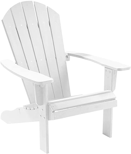 Trueshopping Silla Bjørn Polywood Adirondack para Exteriores - Sillón Bjørn de Fácil Armado y para Exterior con Respaldo Curvo - Muebles de Jardín, Patio y Terraza - Blanco