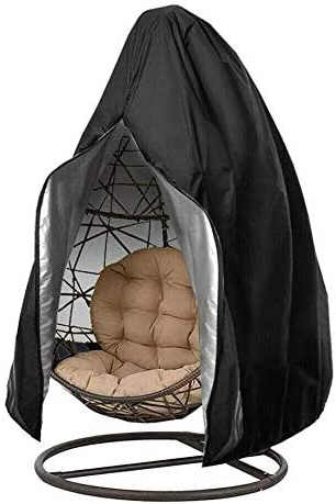 YCHK Funda para Silla Colgante, Cubierta Oxford a Prueba de Agua y Polvo para Patio Mecedora Mecedora, Silla de Columpio de Huevos, Silla Flotante (Black)