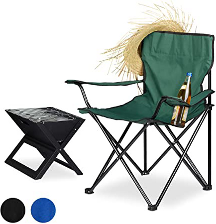 Relaxdays Silla Camping Plegable Acolchada