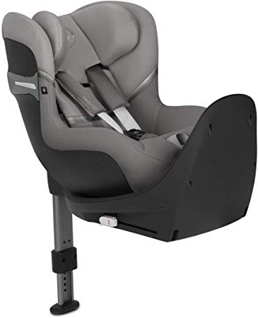 CYBEX Gold Silla de coche para niños Sirona S i-Size, Sistema giratorio de 360°, En contra de la marcha, 0-4 años aproximativamente, Altura máxima 105 cm, Soho Grey
