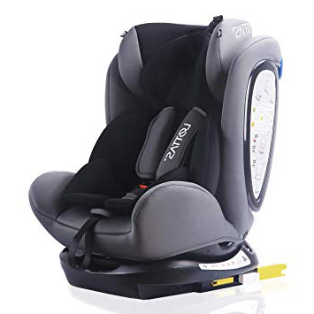LETTAS Silla de Coche con isofix, Grupos 0+1/2/3 (0-36 kg, 0-12 años)-Negro