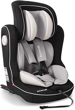 Meinkind Silla de Coche Niños Grupo 1 2 3 Isofix (9-36 kg), Crece con el Niño, Desde los 9 Mes Hasta los 12 Edad de Año Aprox, Normativa ECE R44/4, Negro
