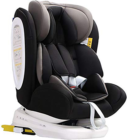 Star Ibaby - Silla de coche grupo 0+/1/2/3 Isofix rotación 360º, negro