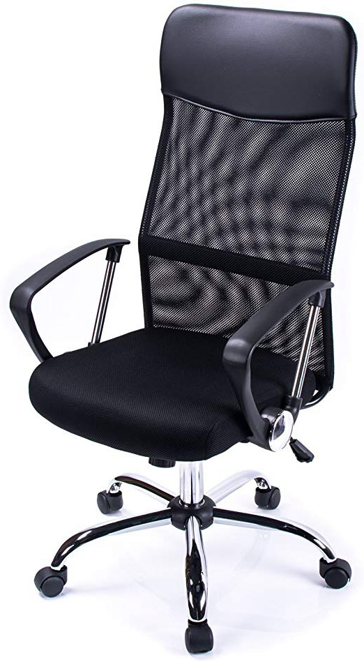 Poptoy - Silla de escritorio giratoria con respaldo alto con malla y altura ajustable para el hogar y la oficina