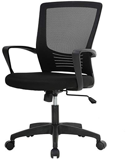 Silla de Oficina Giratoria Escritorio con Soporte Lumbar Sillon Ruedas Despacho