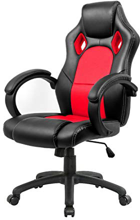 IntimaTe WM Heart Silla de Escritorio de Oficina de PU, Racing,Asiento Giratorio del Escritorio del Ordenador