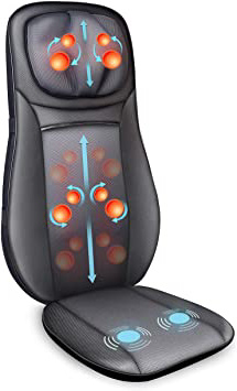 SNAILAX Silla de masaje Cojín de masaje de espalda Shiatsu con función de calor - Asiento de masaje para masaje de cuello y espalda para la oficina en el hogar SL233-ES