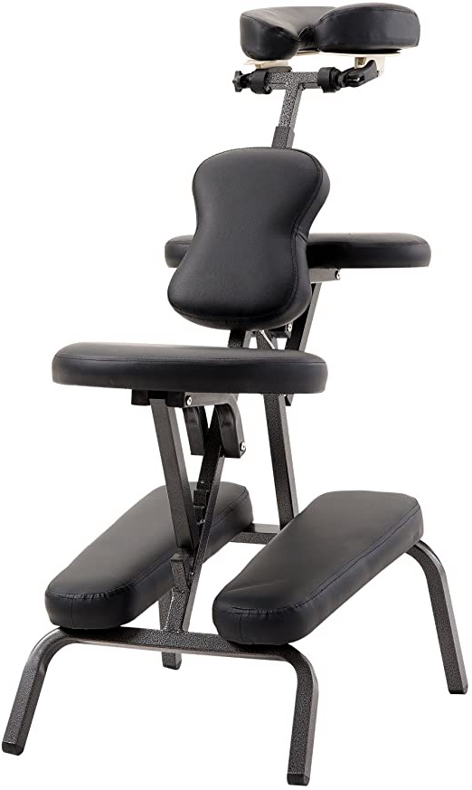 HOMCOM Silla de Masaje Plegable Portátil para Fisioterapia Rehabilitación Tatuaje Sillón de Tratamiento Ajustable con Bolsa de Transporte Acero Carga 150kg