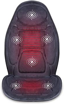 SNAILAX Almohadilla calefactora cubierta de asiento de automóvil universal de 12 V, 6 motores vibrantes y 3 cojines de terapia de calentamiento, masaje para el automóvil, oficina en casa SL262P-ES