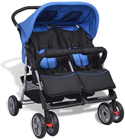 vidaXL Carrito para Gemelos Acero