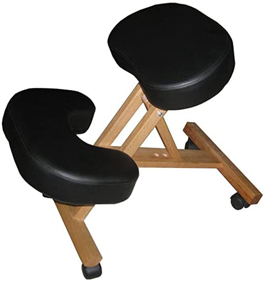 Silla A3K oficina ergonómica negra con apoyo para las rodillas