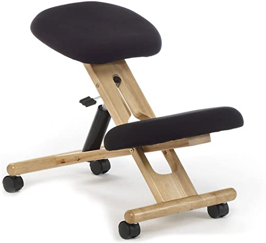 duehome - Silla de oficina ergonomica, silla acabado en color Negro y madera de haya
