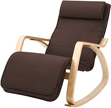 SONGMICS Silla Mecedora, Sillón Tumbona,
