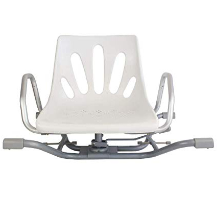 Queraltó Silla Giratoria 360º para Bañera, Comodidad Gracias a su Respaldo y Reposabrazos, Aluminio, 70.5 x 41 x 42 cm