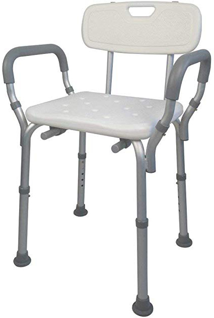 Mobiclinic, Puerto, Silla o taburete de baño, de ducha, ortopédica, altura regulable, respaldo