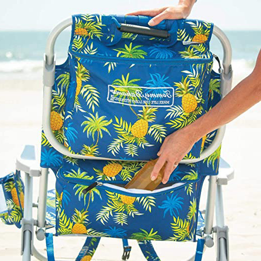 TECNOVOZ Silla Playa PLEGABLE Asas Tipo Mochila Tommy Bahamas 2000998 Amarillo /Yellow/Piñas
