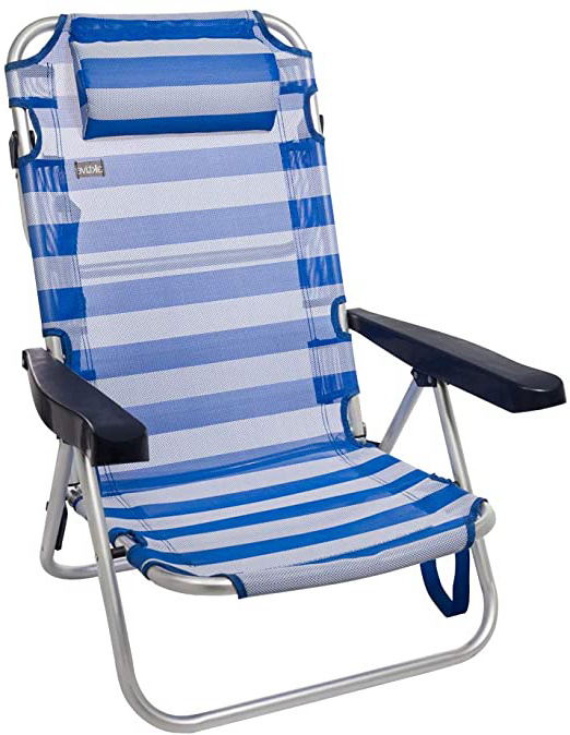 Aktive 53955 Silla Plegable multiposición Aluminio Beach, 108 x 60 x 82 cm, Azul