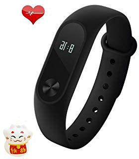 Xiaomi Mi Band 2 Fitness Smartband, Pulsera de actividad, con monitor de ritmo cardíaco, color Negro