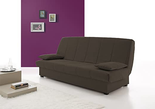Sofa Cama Clic CLAC con ARCÓN DE ALMACENAJE Chocolate