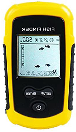 JVSISM FF1108-1 Alarma de sonda portatil Buscador de Peces Sonda de Eco 0.7-100M Sensor de Profundidad del Sensor de transductor # B3 Amarillo