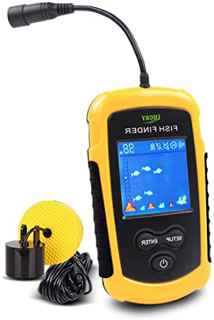 LUCKY Buscadores de Pescado Alarma 100M / 328ft Sensor de Sonar portátil de Pesca con Cable LCD Profundidad buscador ecosonda