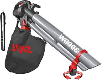 Skil 0796AA - Soplador, aspirador y triturador de hojas con rueda pivotante y variador de velocidad (3000 W, bolsa de recogida, Easy Storage)